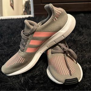 Adidas Swift Run Women Athletic Sneakers Olive Green and Pink